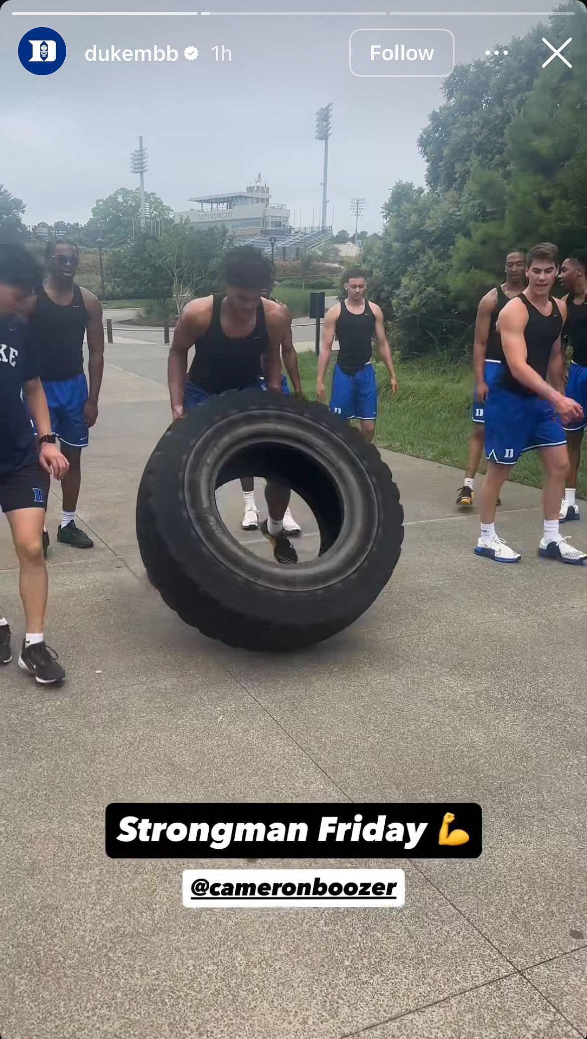 Duke shows off Cameron Boozer’s strength - Duke mbb/IG